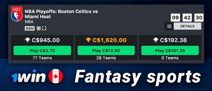 About the Fantasy Sport section on the 1Win website - information