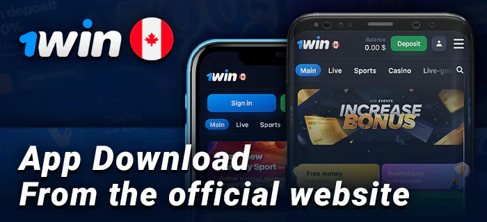 1Win website app for android and ios devices