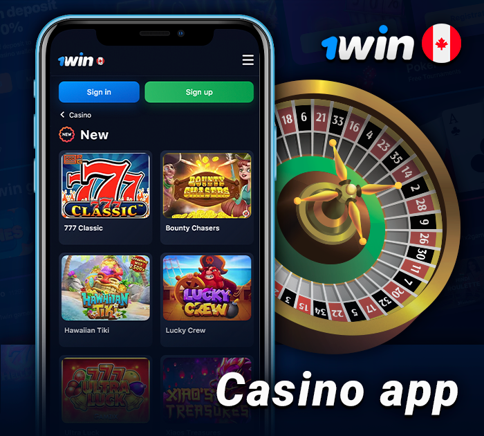 About the online casino section in the app 1Win - categories of gambling games