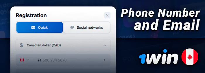 About registering at 1Win via phone number and email