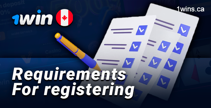 User requirements for registration on the 1Win project