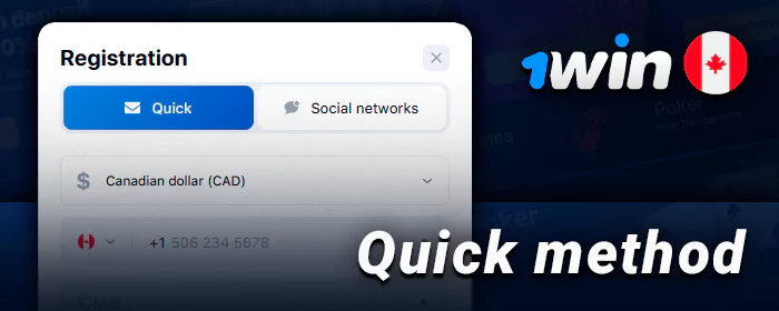 Quick registration on the project 1Win 