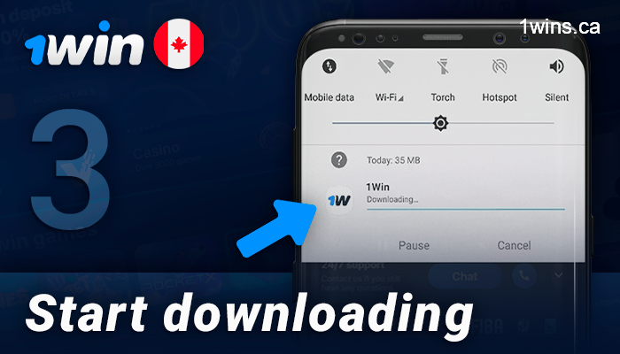 Download apk file from 1Win website