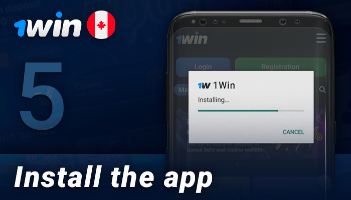 Installing 1Win app on android device