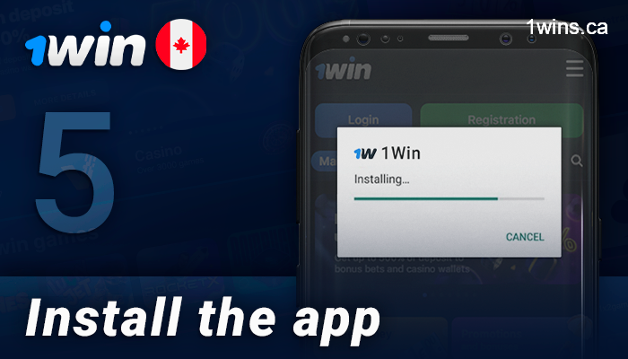 Installing 1Win app on android device