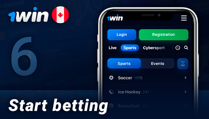 Place your bets in the 1Win app on iPhone