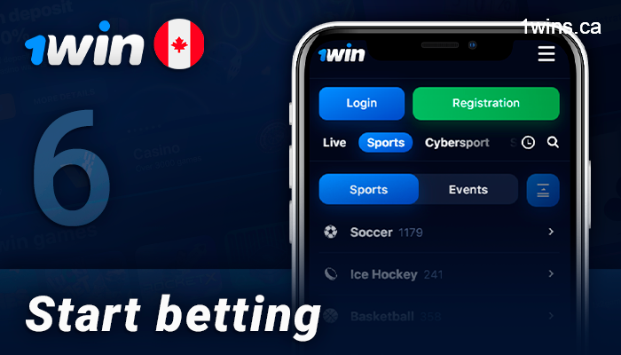 Place your bets in the 1Win app on iPhone