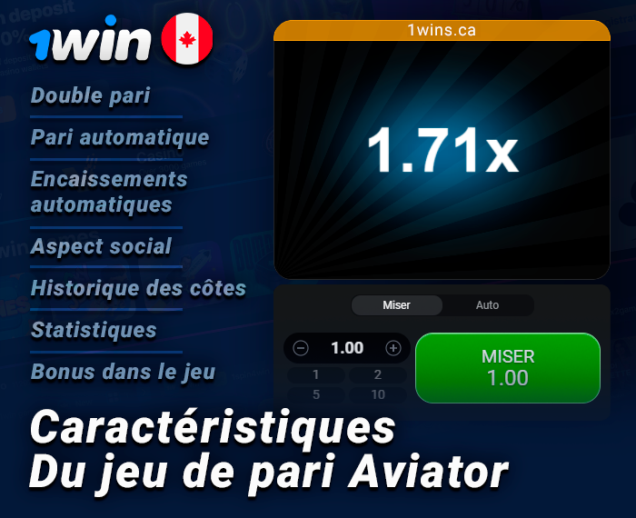 Possibilités de planter le jeu Aviator sur le site de 1Win
