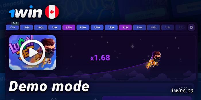 Demo mode in Lucky Jet on 1Win - play for free