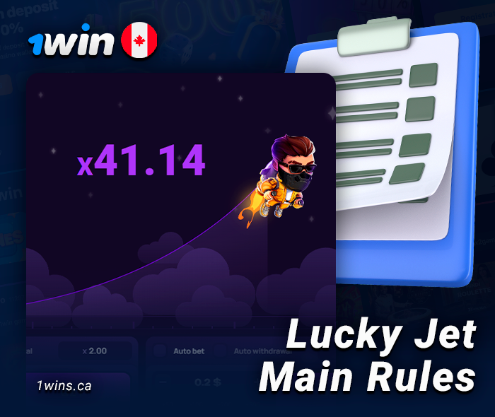 Lucky Jet casino game rules on 1Win Canada