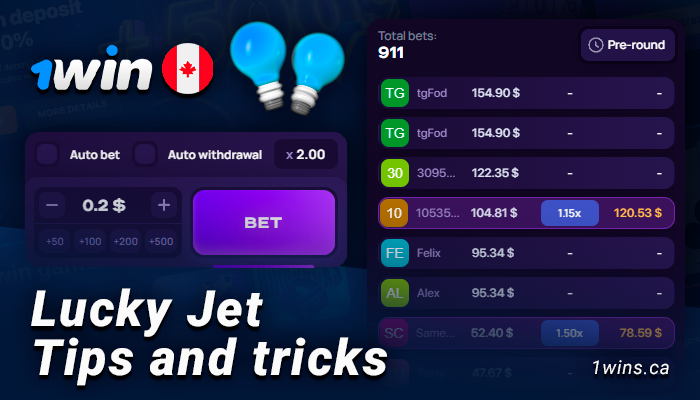 Tips for online Lucky Jet at 1Win Casino 