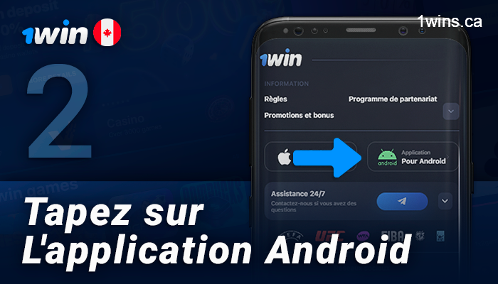 Sélectionnez l'application ios dans le pied de page du site web de 1Win