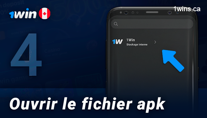 Ouvrez le fichier apk de l'application 1Win sur votre Android.