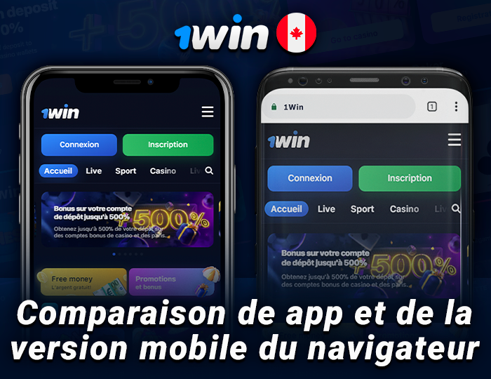 Comparaison de l'application 1Win et de la version navigateur pour téléphone - que choisir