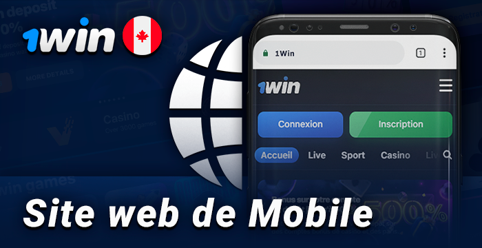 Une version mobile du site Web de 1Win, basée sur un navigateur, pour les joueurs canadiens