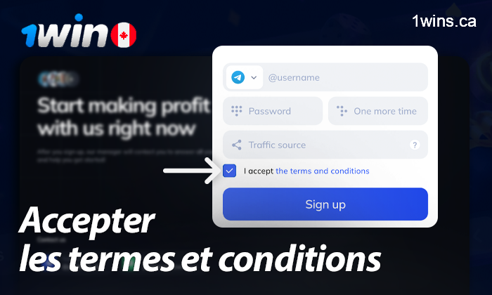 Accepter les termes et conditions du programme d'affiliation 1win