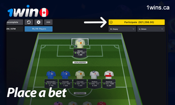 Place your bets after creating a team