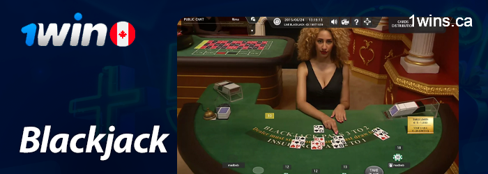 Jeu de casino Blackjack en direct sur 1win