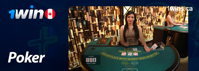 Poker en direct sur le site de 1win