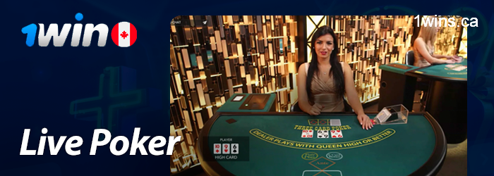 Live Poker on 1win website