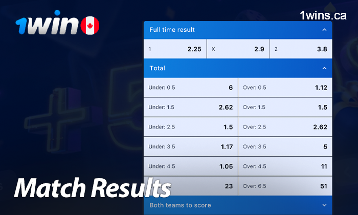 Match results and dispute resolution on the 1win website