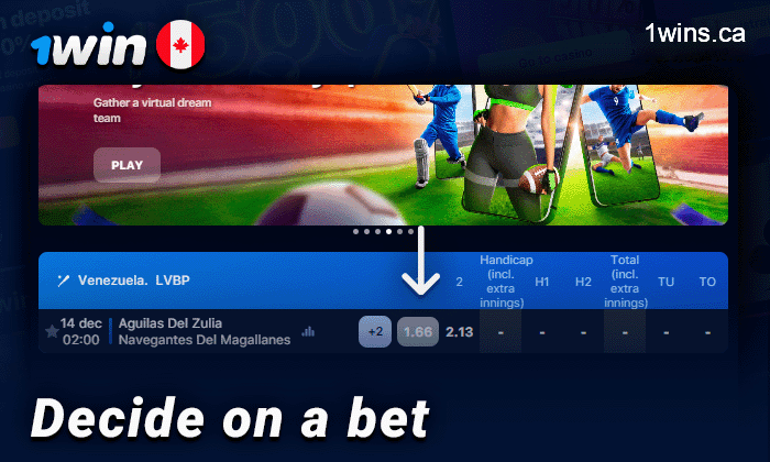 Choose a bet on a baseball game at 1Win