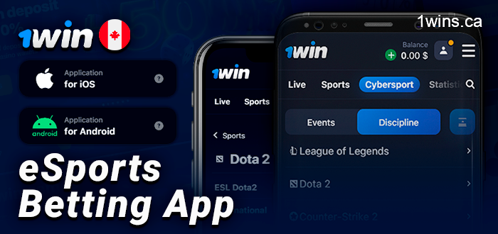 Use the 1Win app to bet on esports