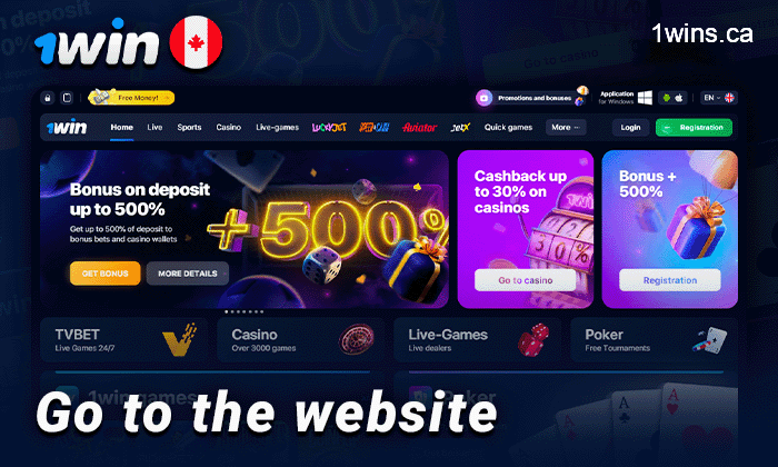Visit the site of 1Win Canada betting company