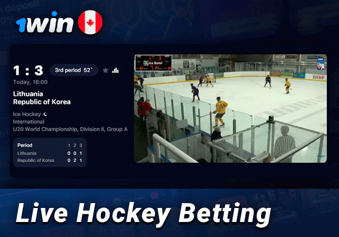 Live hockey betting at 1Win bookmaker 