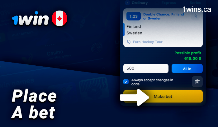 Confirm your hockey bet on 1Win site