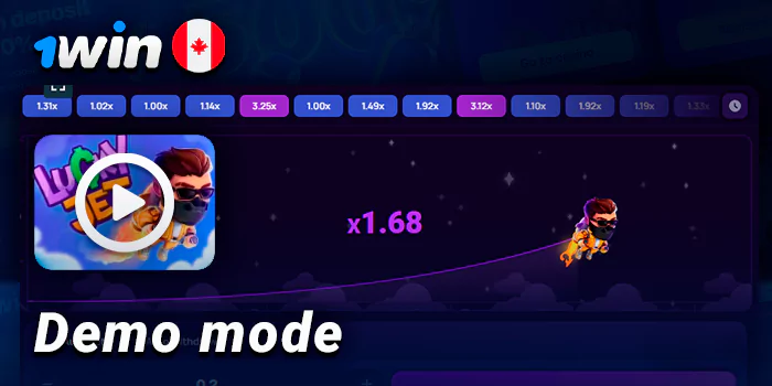 Demo mode in Lucky Jet on 1Win - play for free