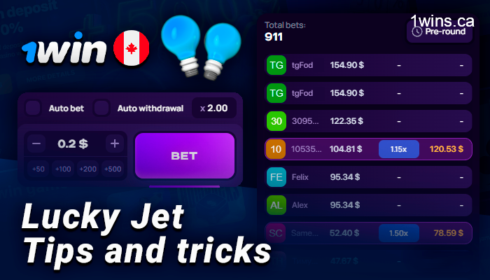 Tips for online Lucky Jet at 1Win Casino 