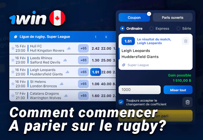 Pari de rugby en ligne pour les joueurs de 1Win - instructions